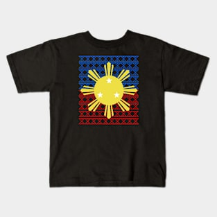 Tribal Pattern Philippine 3 Star & Sun Kids T-Shirt